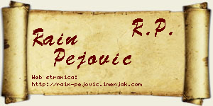 Rain Pejović vizit kartica